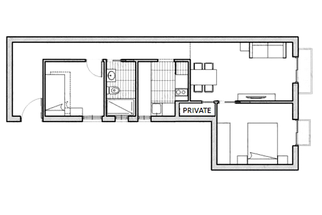 floor plan barcelona centric apartment